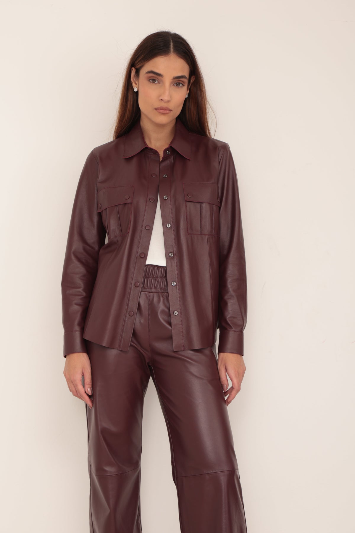 Camisa Bot�o - Marsala