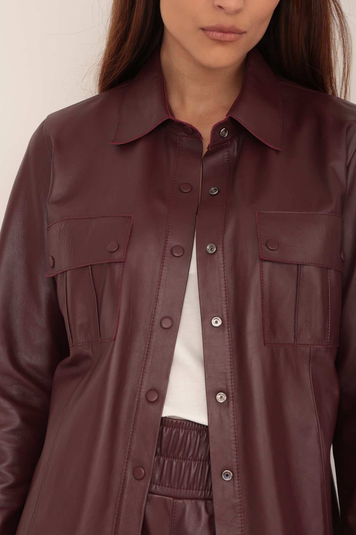 Camisa Bot�o - Marsala