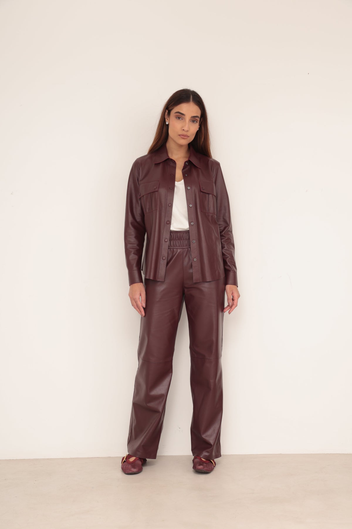 Camisa Bot�o - Marsala