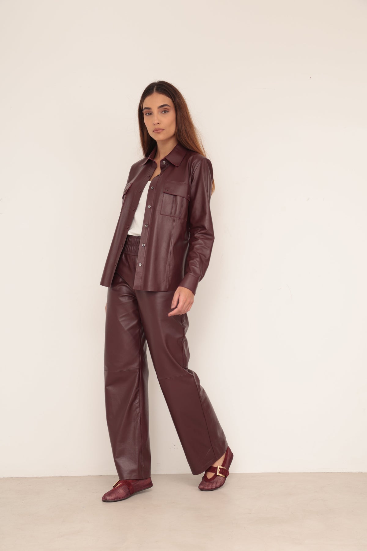 Camisa Bot�o - Marsala