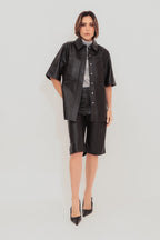 Camisa Couro Longa - Preta