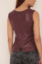 Blusa Regata Couro - Marsala