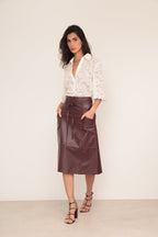 Saia Midi Bolso - Marsala