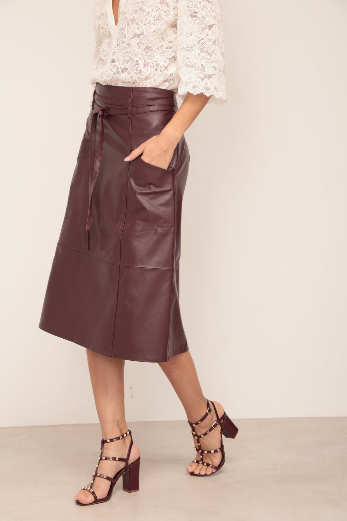 Saia Midi Bolso - Marsala