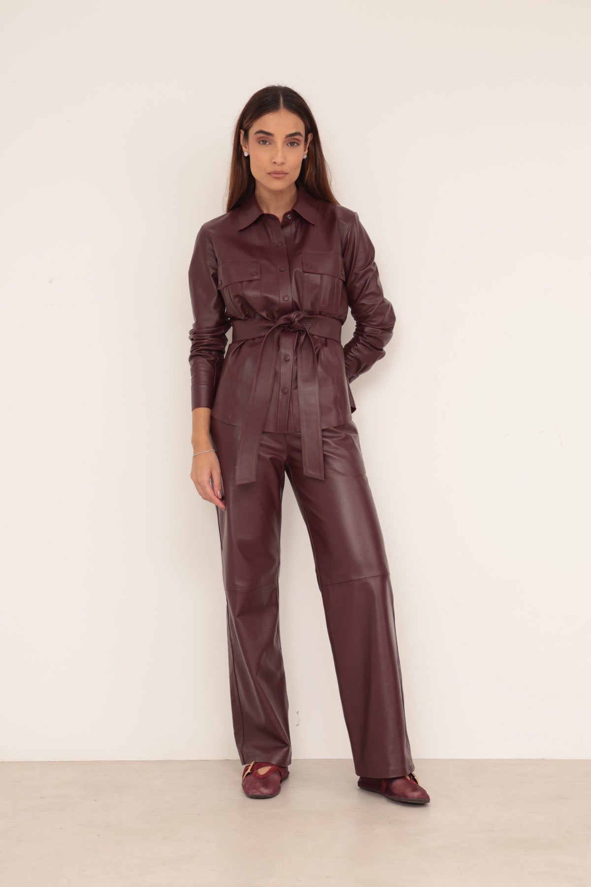 Camisa Bot�o - Marsala