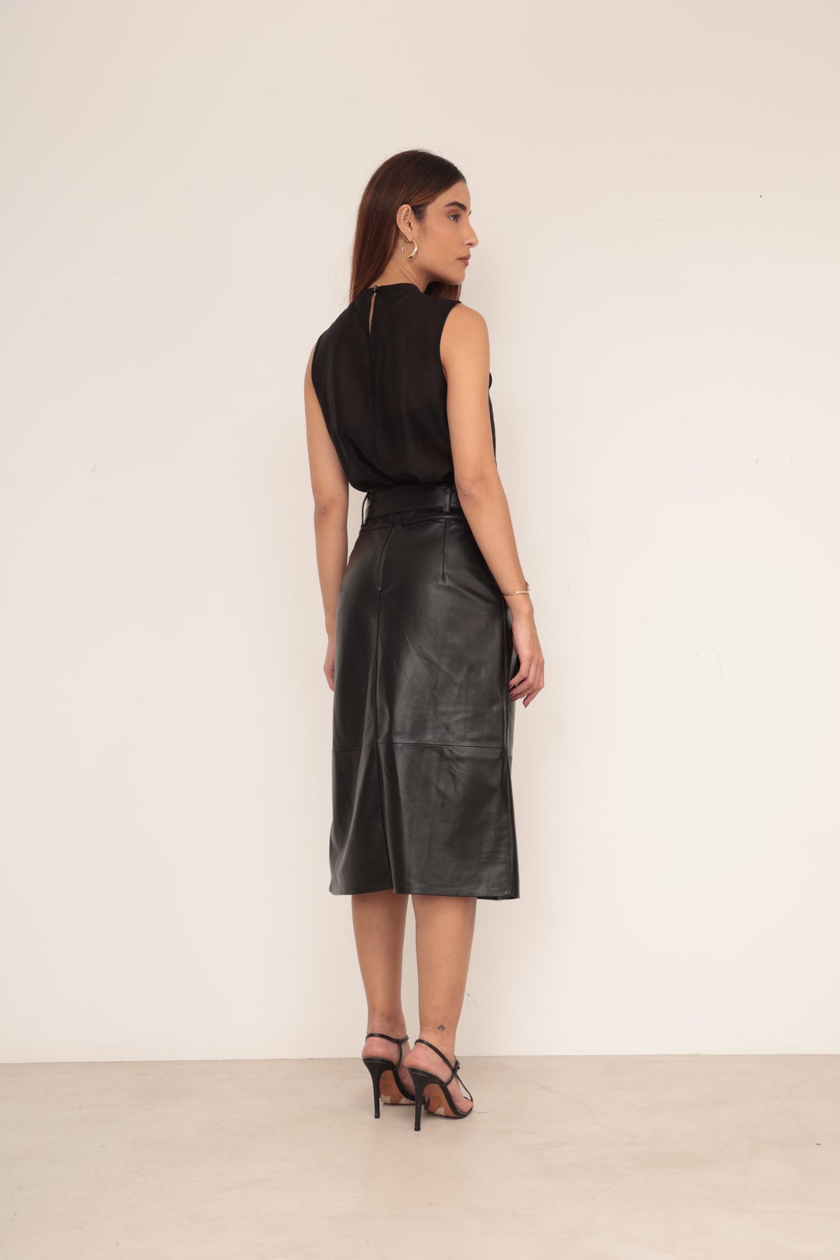 Saia Midi Faixa - Preto