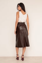 Saia Midi El�stico - Marrom Caf�