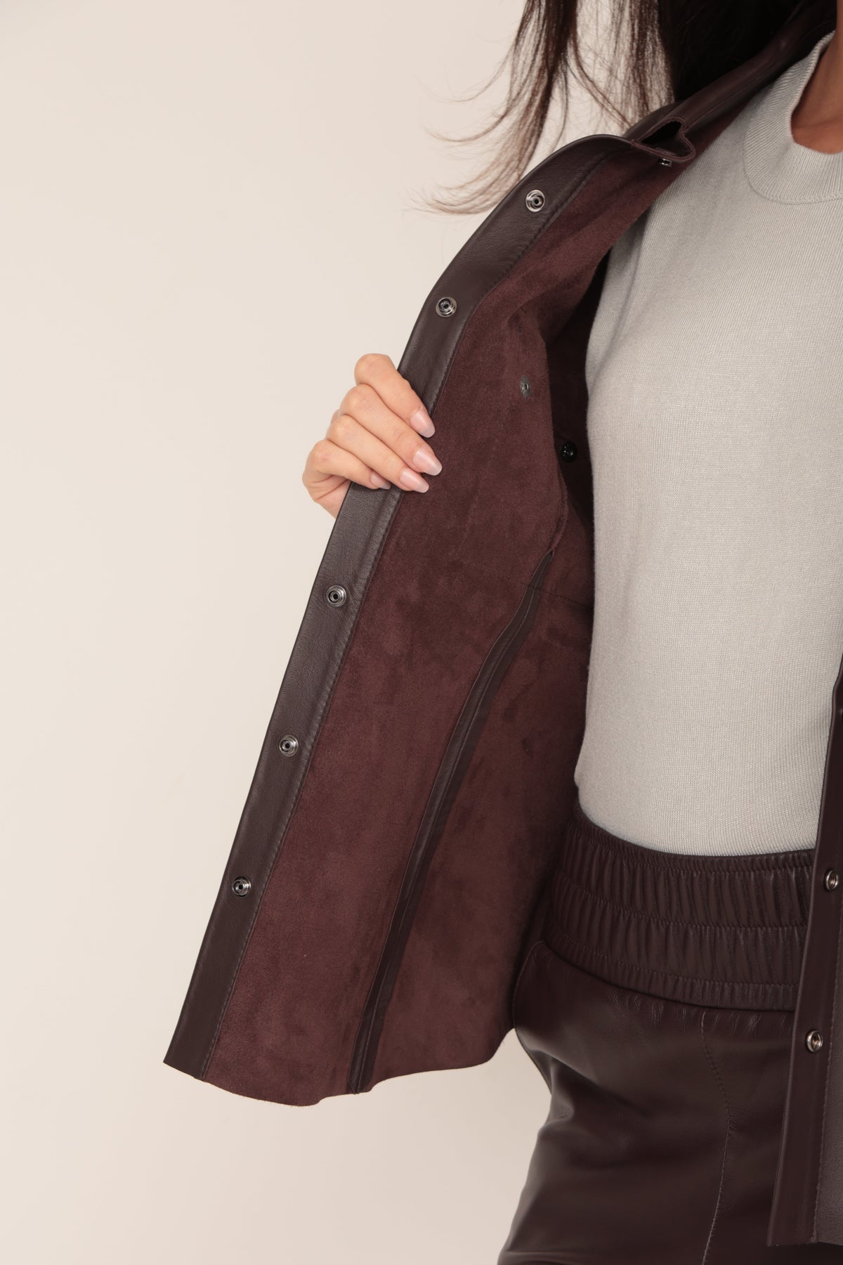 Camisa Bot�o - Marrom Caf�